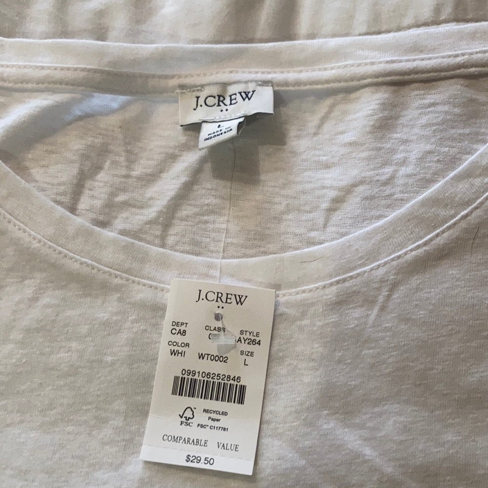 J. Crew size large short-sleeved white tee